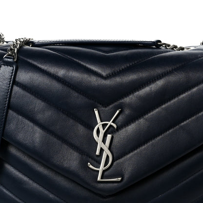 Saint Laurent Calfskin Y Quilted Monogram Medium Loulou Chain Satchel Medium Blue 9 of 11