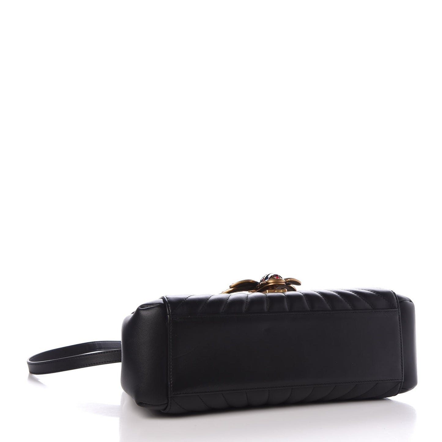 Calfskin Bamboo Trapuntata Queen Margaret Top Handle Bag Black