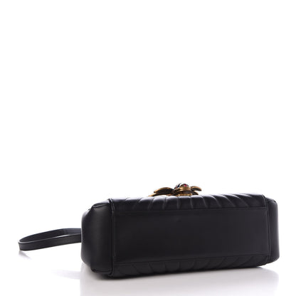 Gucci Calfskin Bamboo Trapuntata Queen Margaret Top Handle Bag Black 5 of 8