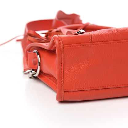Balenciaga Matte Goatskin Rubber Covered Classic Hardware Mini City Rouge Coquelicot Rouge Braise 7 of 9