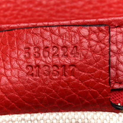 Gucci Pebbled Calfskin Medium Soho Flap Crossbody Vibrant Red 9 of 10