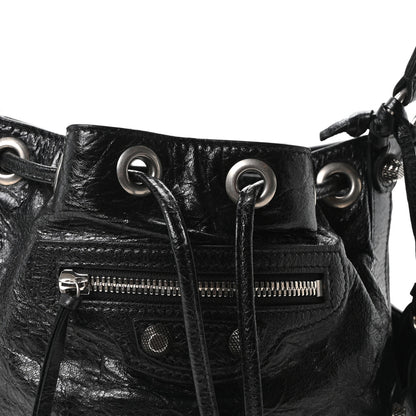 Balenciaga Agneau Arena Le Cagole Bucket Bag XS Black 9 of 11