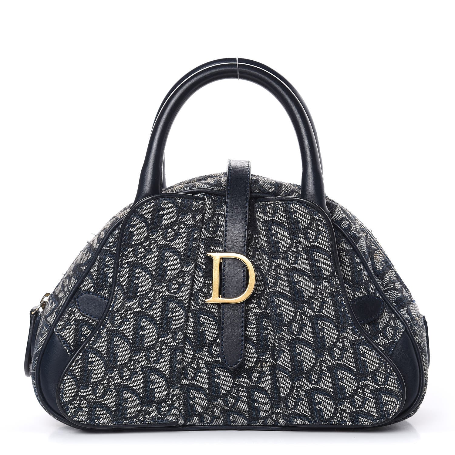 Christian Dior Monogram Mini Saddle Bowler Navy 1 of 15