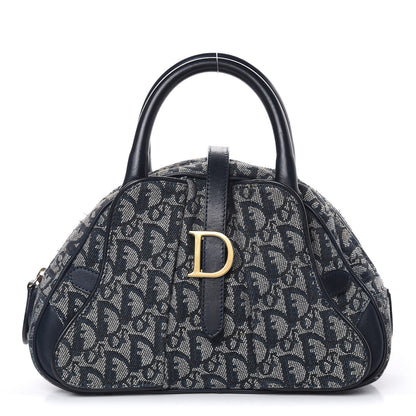 Christian Dior Monogram Mini Saddle Bowler Navy 1 of 15