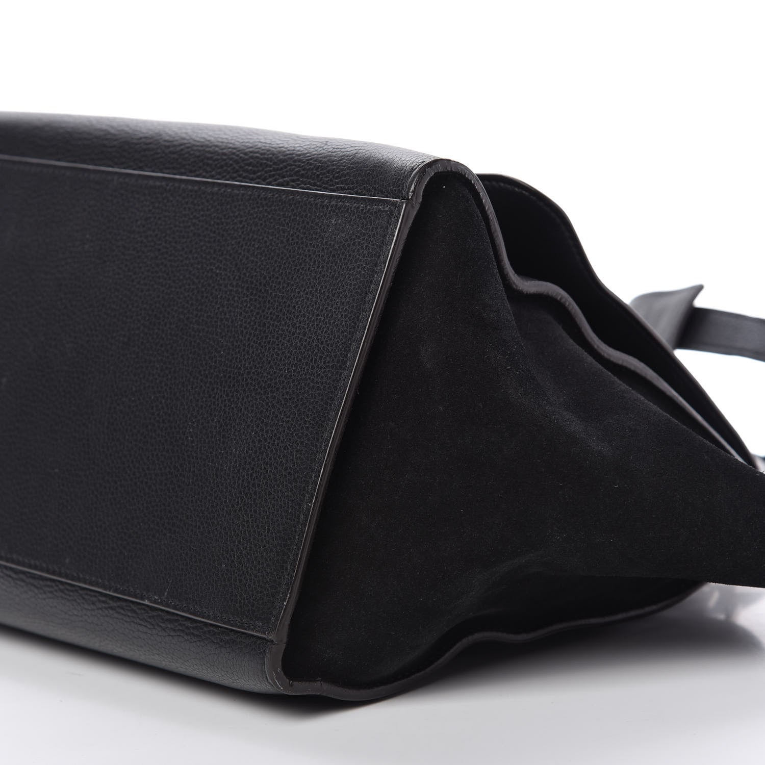 Celine Drummed Calfskin Suede Small Trapeze Black 7 of 9