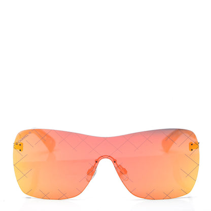 Chanel Shield Runway Sunglasses 4215 Silver Red 2 of 7