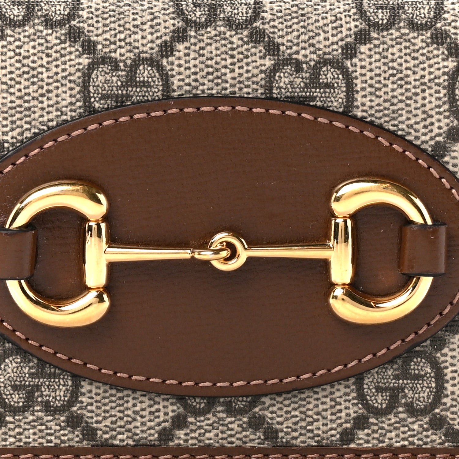 Gucci GG Supreme Monogram Horsebit 1955 Card Case Wallet Beige Ebony Brown Sugar 10 of 12