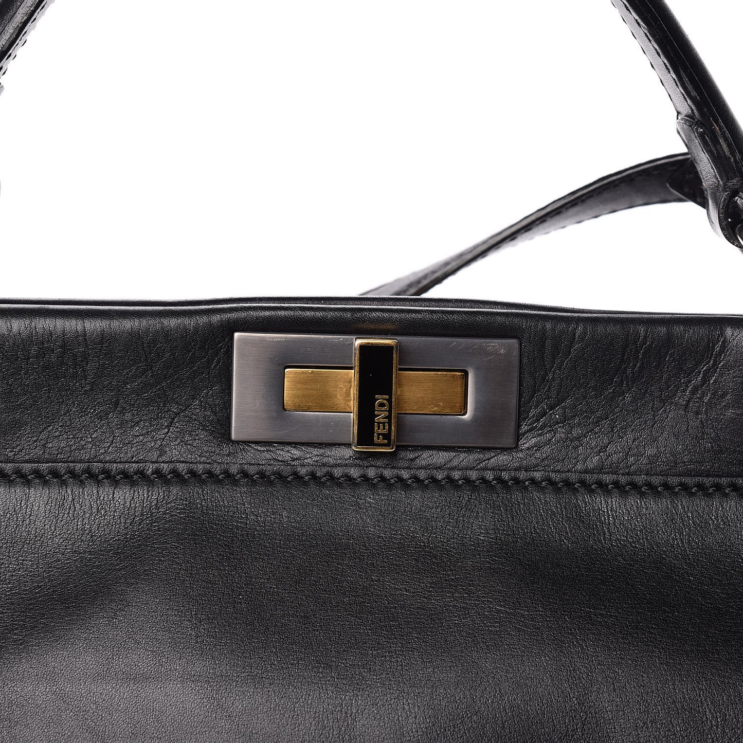 Calfskin Calf Hair Leopard Print Large Peekaboo Iconic Satchel Black