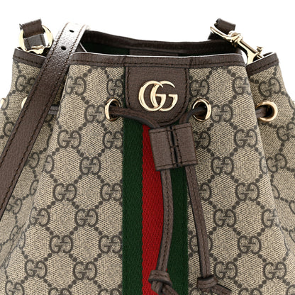 Gucci GG Supreme Monogram Web Small Ophidia Top Handle Bucket Bag Brown 7 of 9