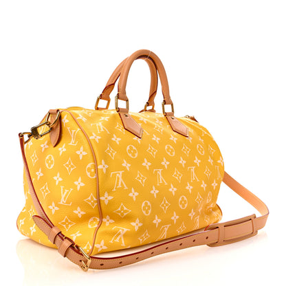 Louis Vuitton Calfskin Monogram Speedy P9 Bandouliere 40 Jaune Mat 3 of 12