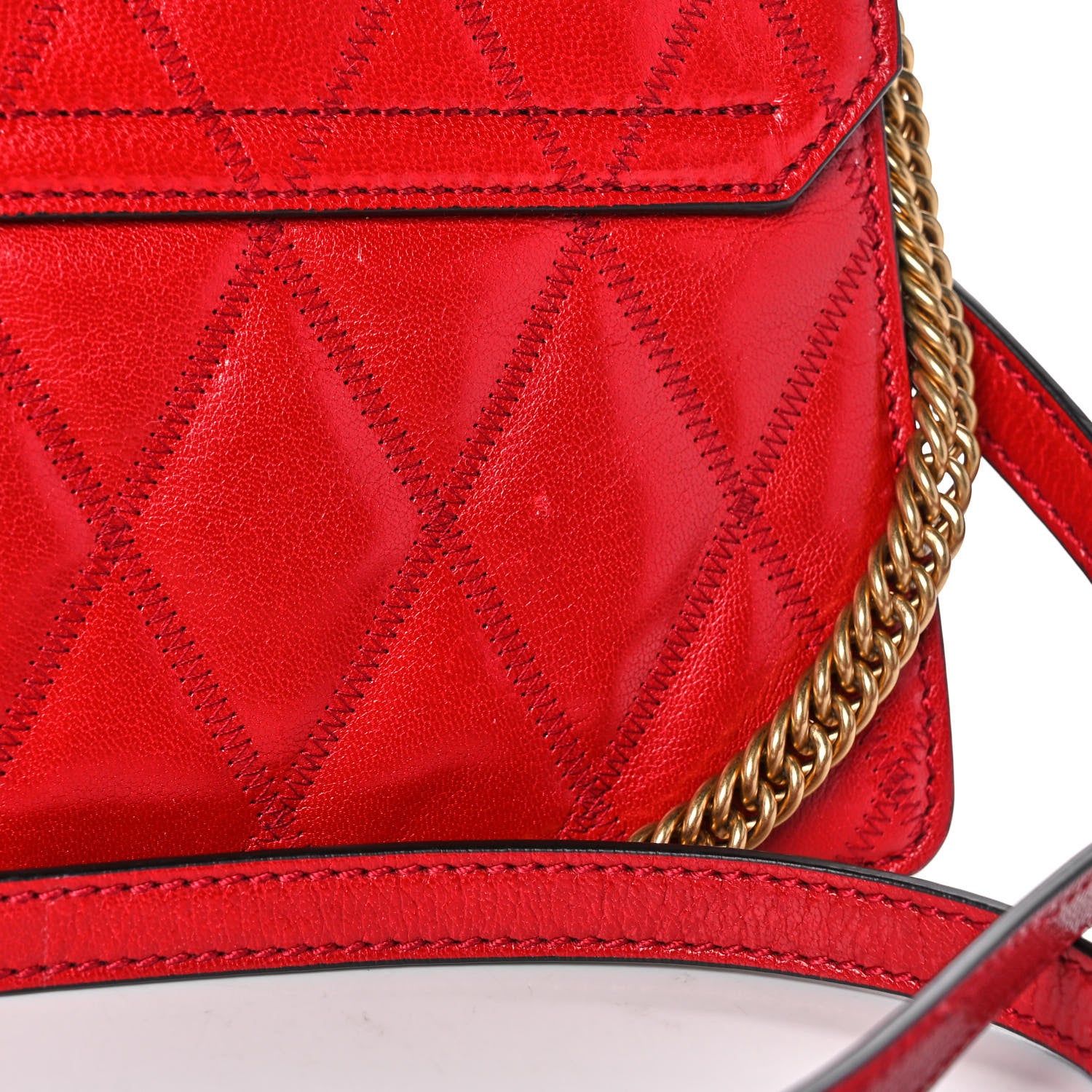Givenchy Goatskin Quilted Small GV3 Shoulder Bag Vermilion 13 of 13