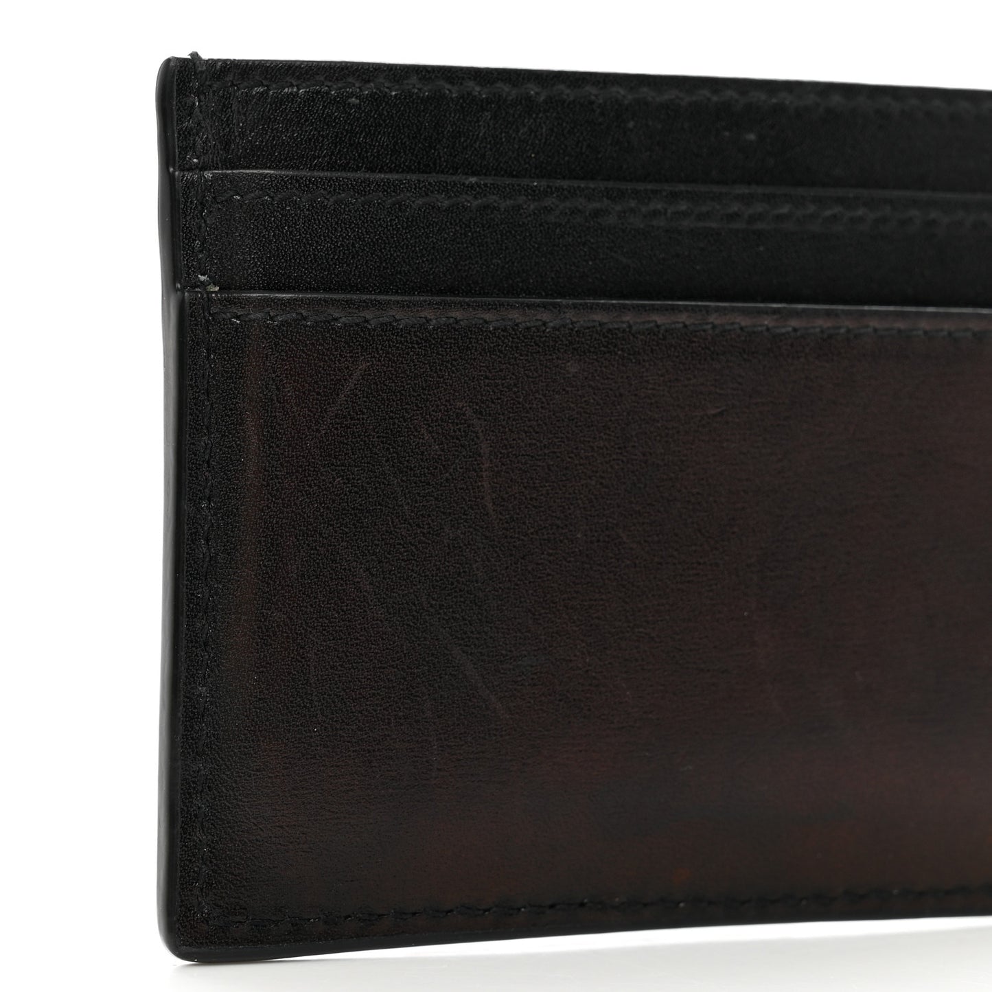 Calfskin Monogram Credit Card Case Black