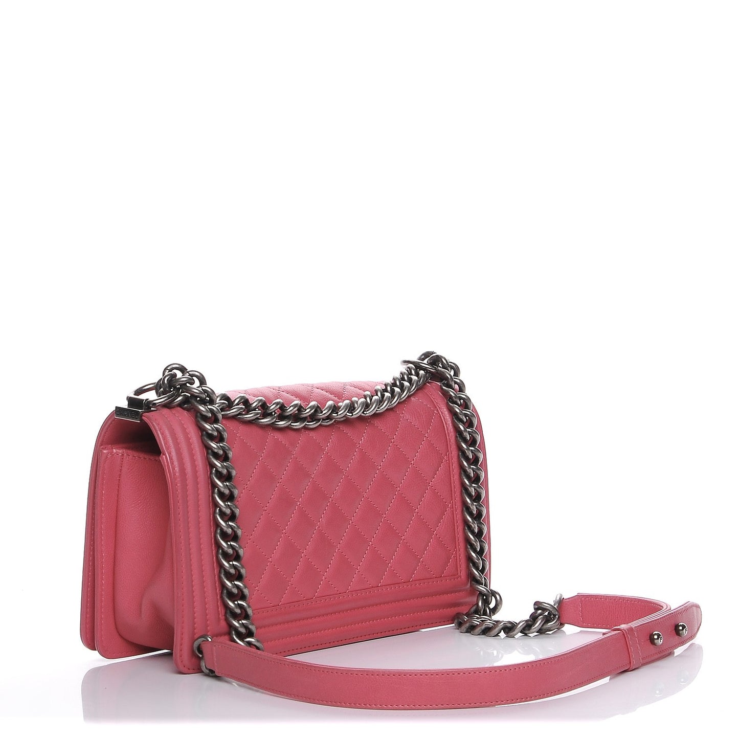Calfskin Quilted Medium Boy Flap Pink