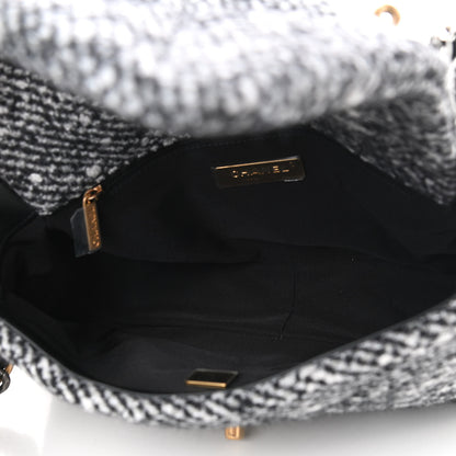 Chanel Tweed Quilted Medium Chanel 19 Flap Black White 4 of 8