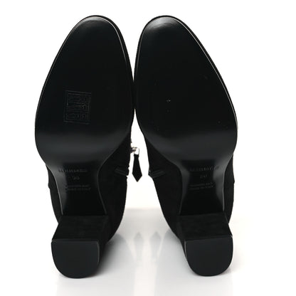 Hermes Suede Goatskin Saint Germain Ankle Boots 36 Black 5 of 9