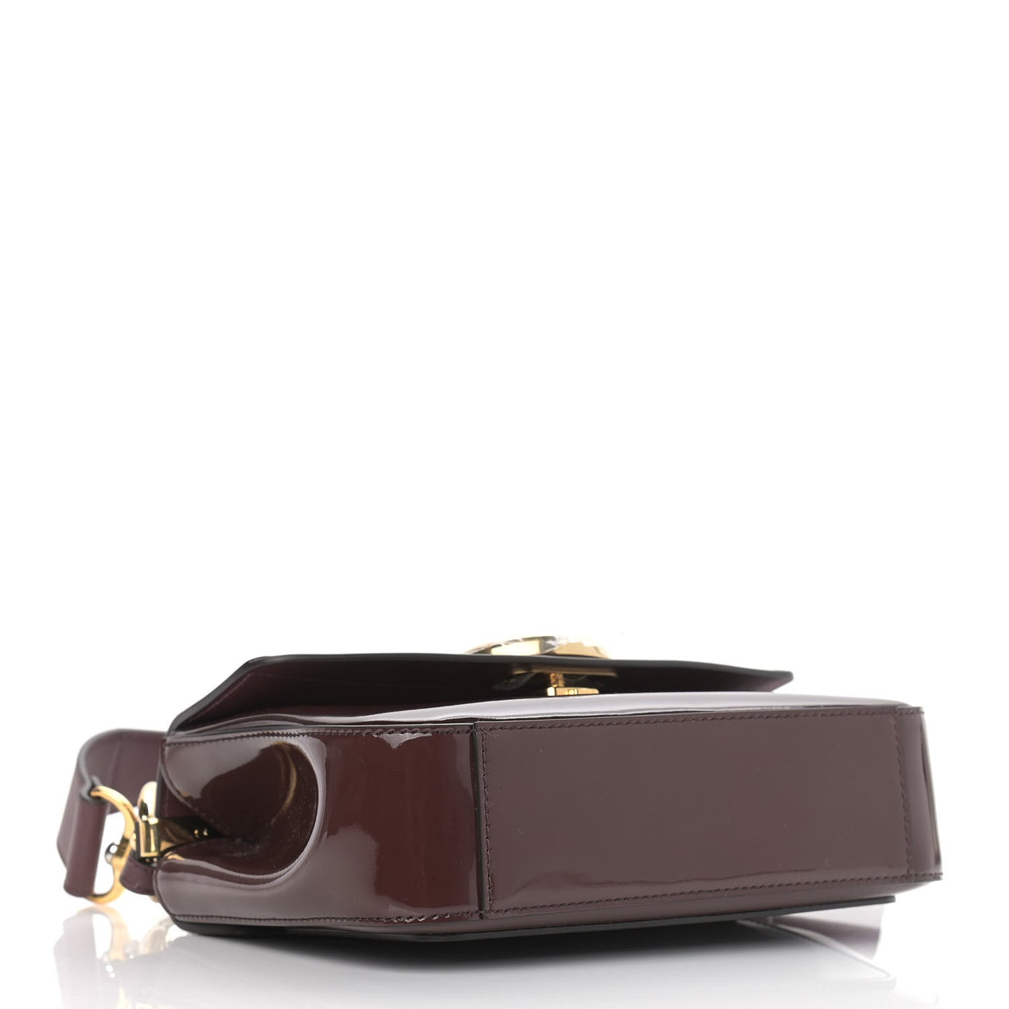 Spazzolato Sfumato Calfskin Small C Double Carry Burnt Brown