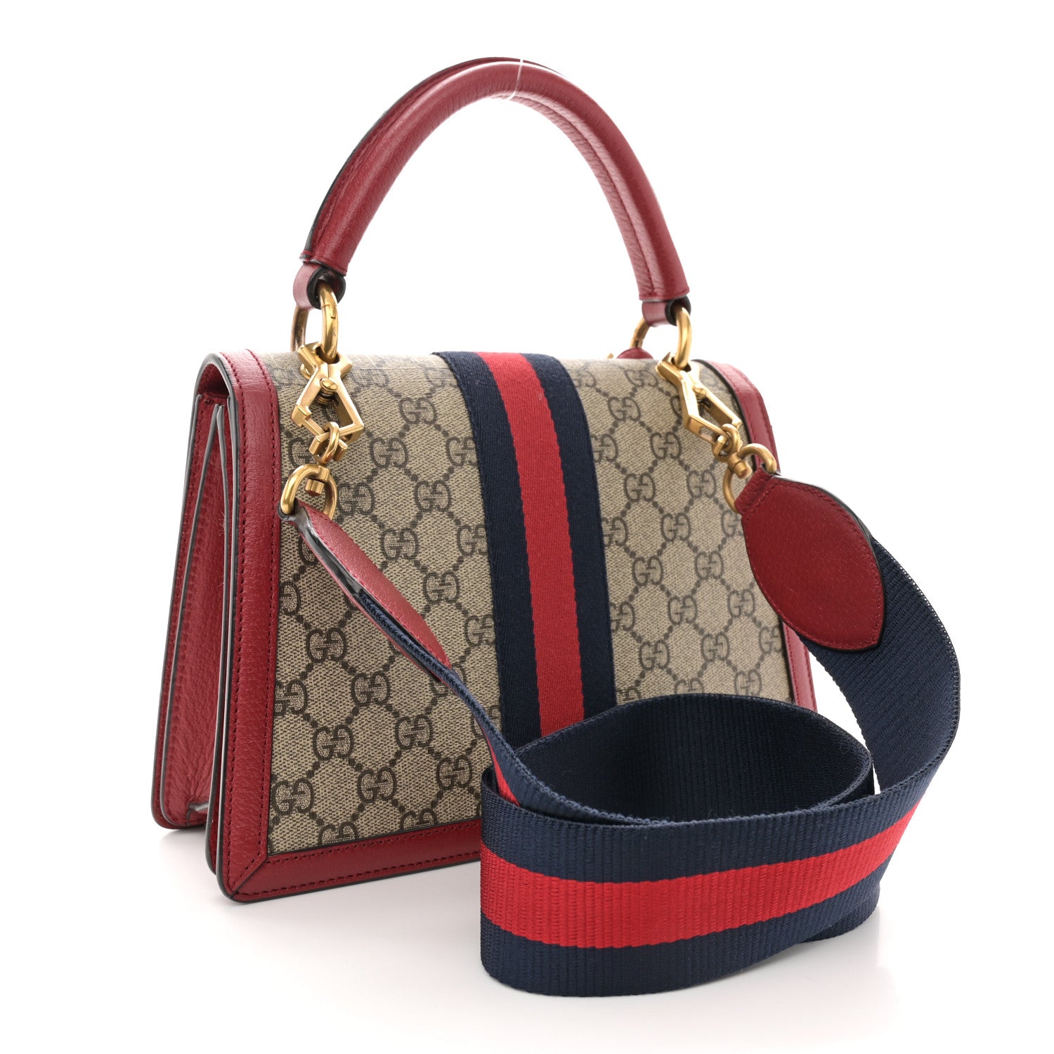 Gucci GG Supreme Monogram Small Queen Margaret Top Handle Bag Red 3 of 13