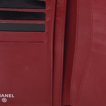 Chanel Lambskin Quilted Yen Wallet Red 9 of 15