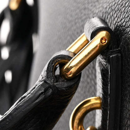 Alexander McQueen Pebbled Calfskin Large Skull Padlock Zip Around Tote Black 13 of 14