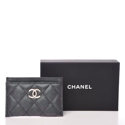 Chanel Iridescent Caviar Quilted Card Holder Black 10 of 10