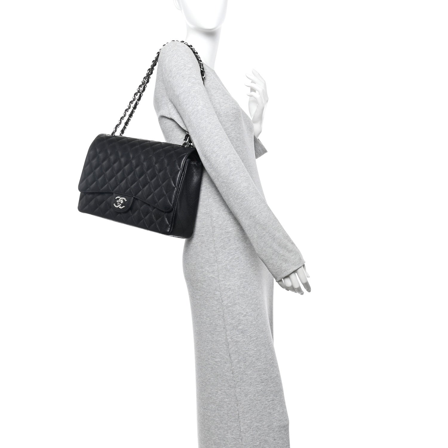 Chanel Caviar Quilted Maxi Double Flap Black 2 of 12