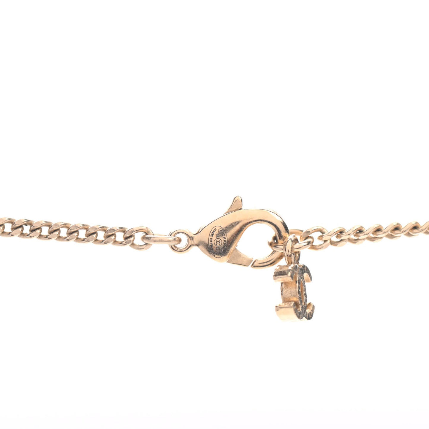 Pearl CC Pendant Necklace Gold