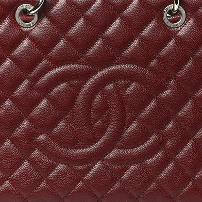Chanel Caviar Quilted Grand Shopping Tote GST Dark Burgundy 8 of 10
