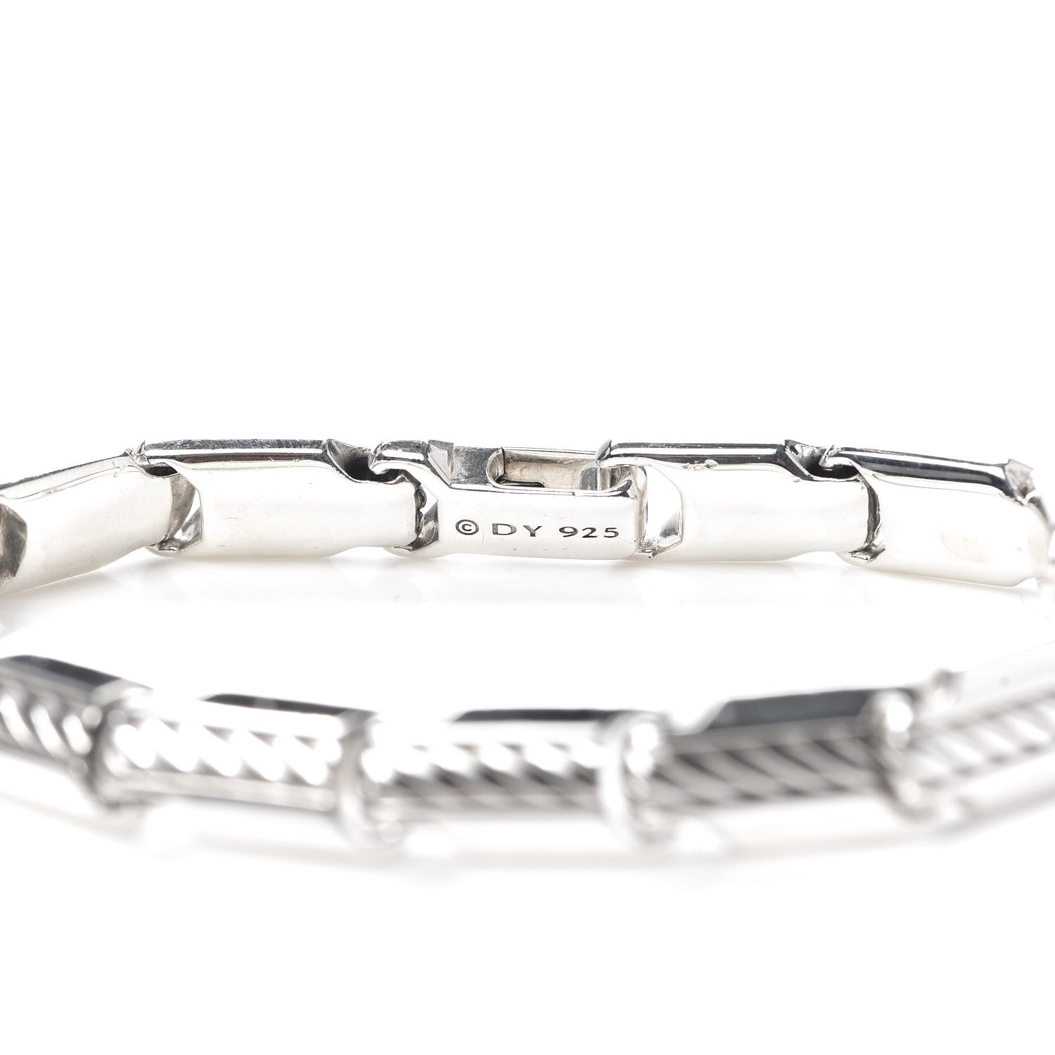 David Yurman Sterling Silver Beveled Link Chain Bracelet 4 of 6