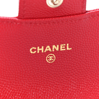Chanel Caviar Quilted Flap Card Holder Wallet Red 6 of 12