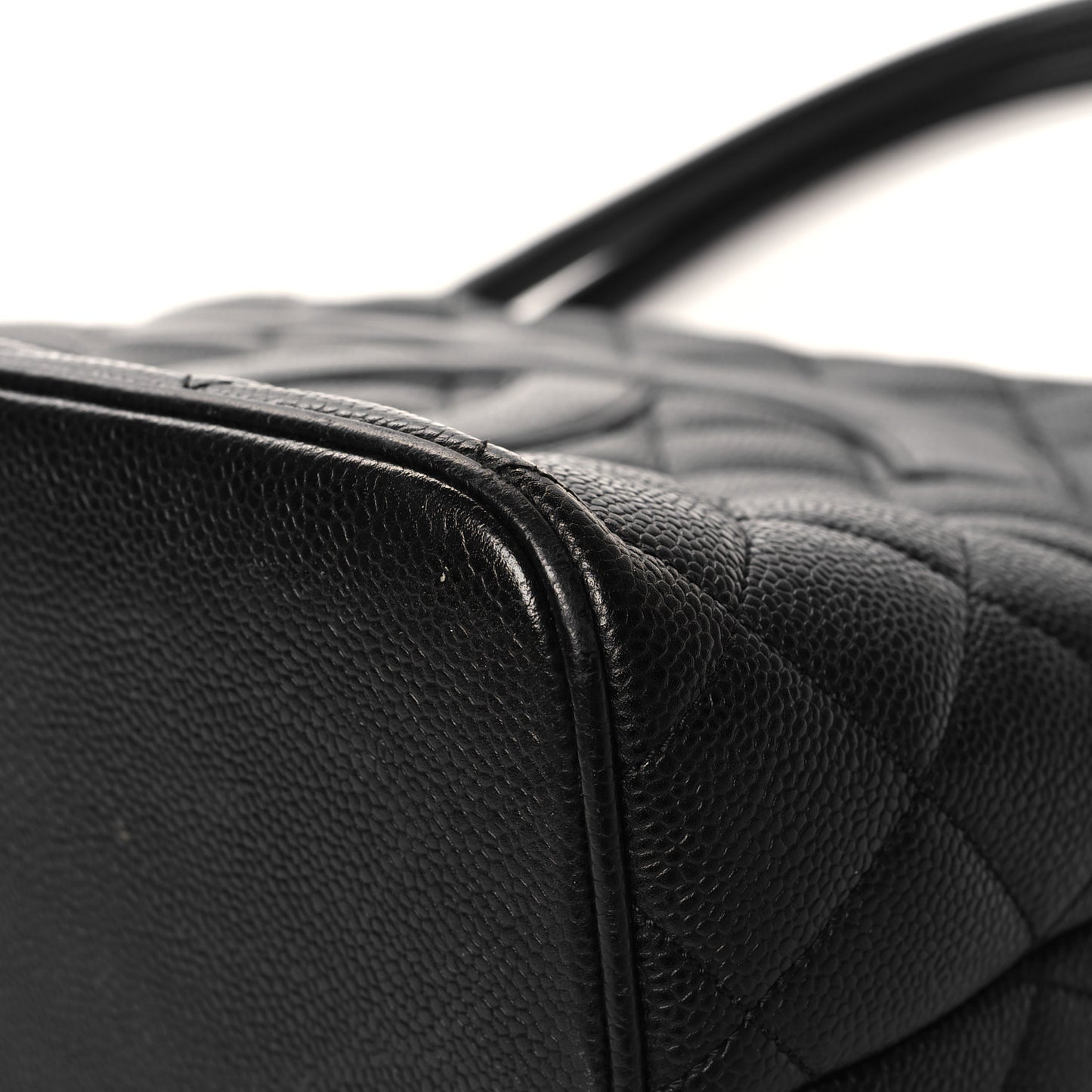 Caviar Quilted Medallion Tote Black