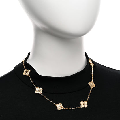 Van Cleef & Arpels 18K Yellow Gold 10 Motifs Vintage Alhambra Necklace 2 of 6