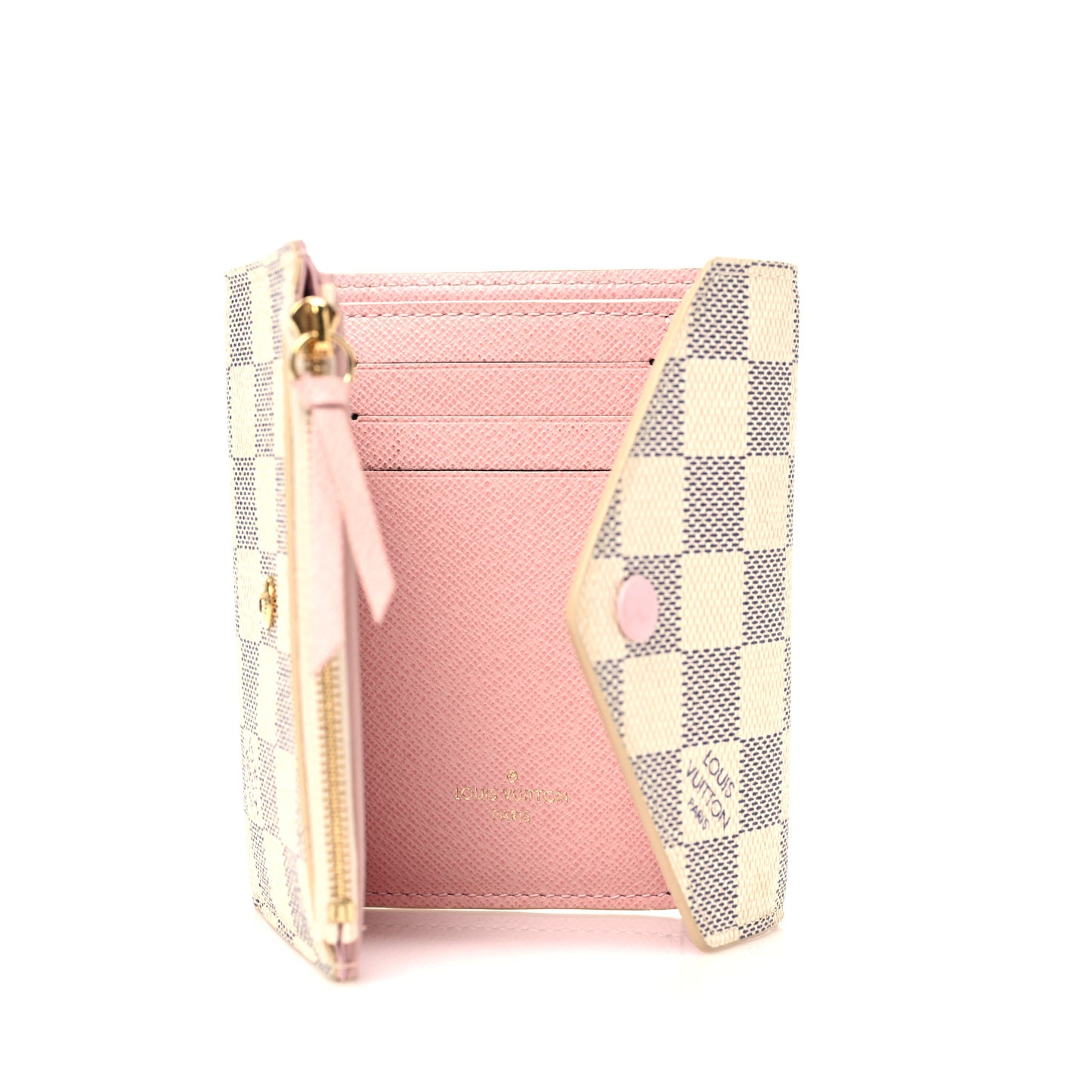 Damier Azur Victorine Wallet Rose Ballerine