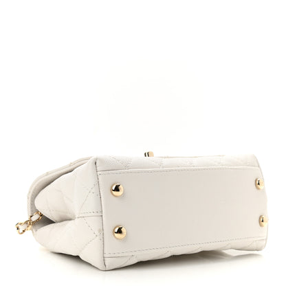 Chanel Caviar Quilted Extra Mini Coco Handle Flap White 4 of 11