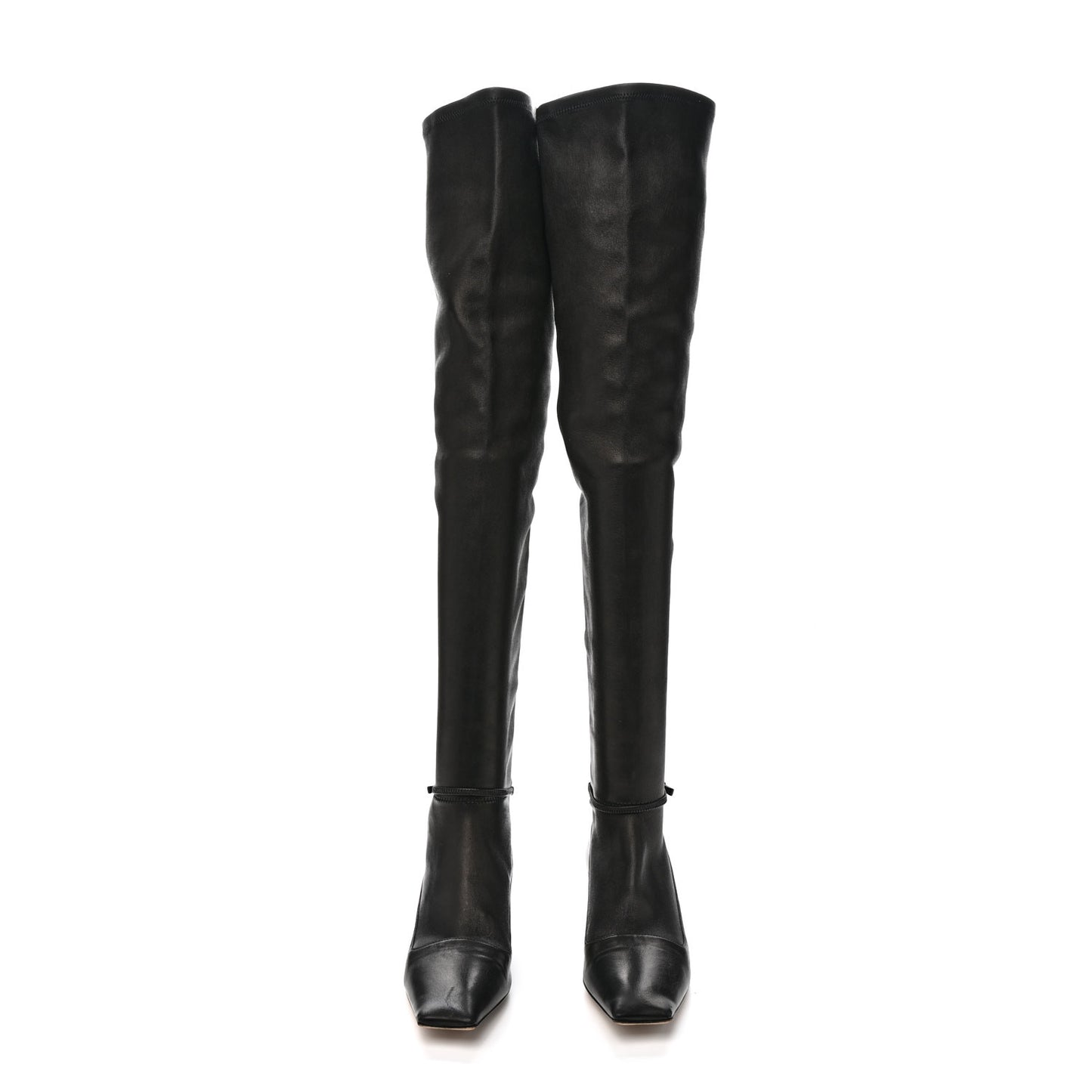 Nappa Over The Knee Bow Boots 37.5 Black