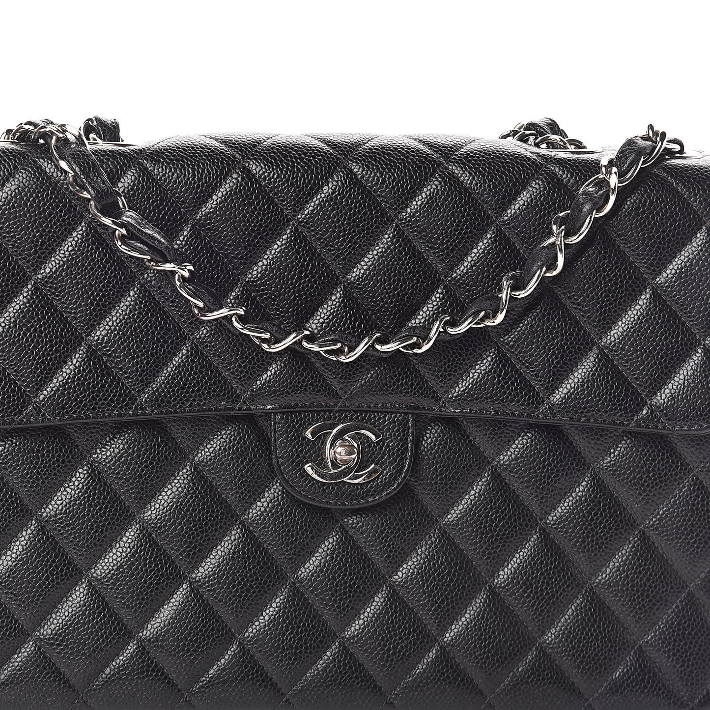 Caviar Jumbo Single Flap Black