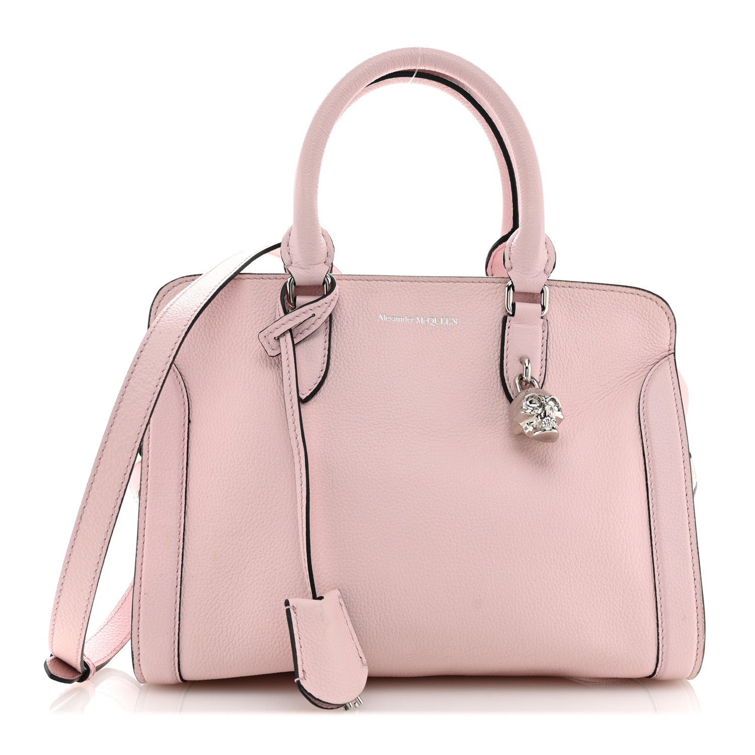 Alexander McQueen Calfskin Small Skull Padlock Zip Around Tote Baby Pink 1 of 14