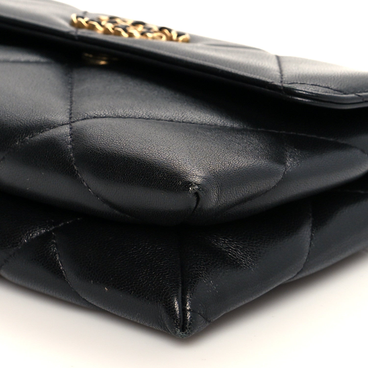Chanel Lambskin Quilted Chanel 19 Flap Clutch Black 11 of 12