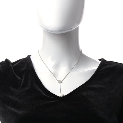Chanel 18K White Gold Diamond Agate Camelia Sculpte Pendant Necklace 2 of 6