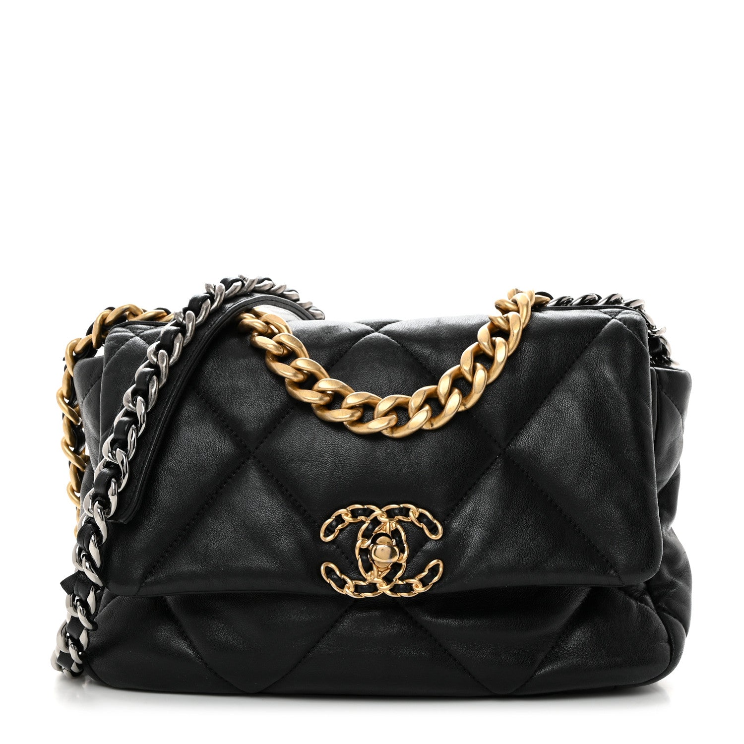 Chanel Lambskin Quilted Medium Chanel 19 Flap Black 1 of 10