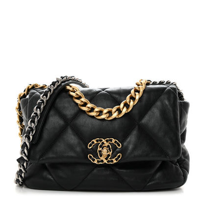 Chanel Lambskin Quilted Medium Chanel 19 Flap Black 1 of 10