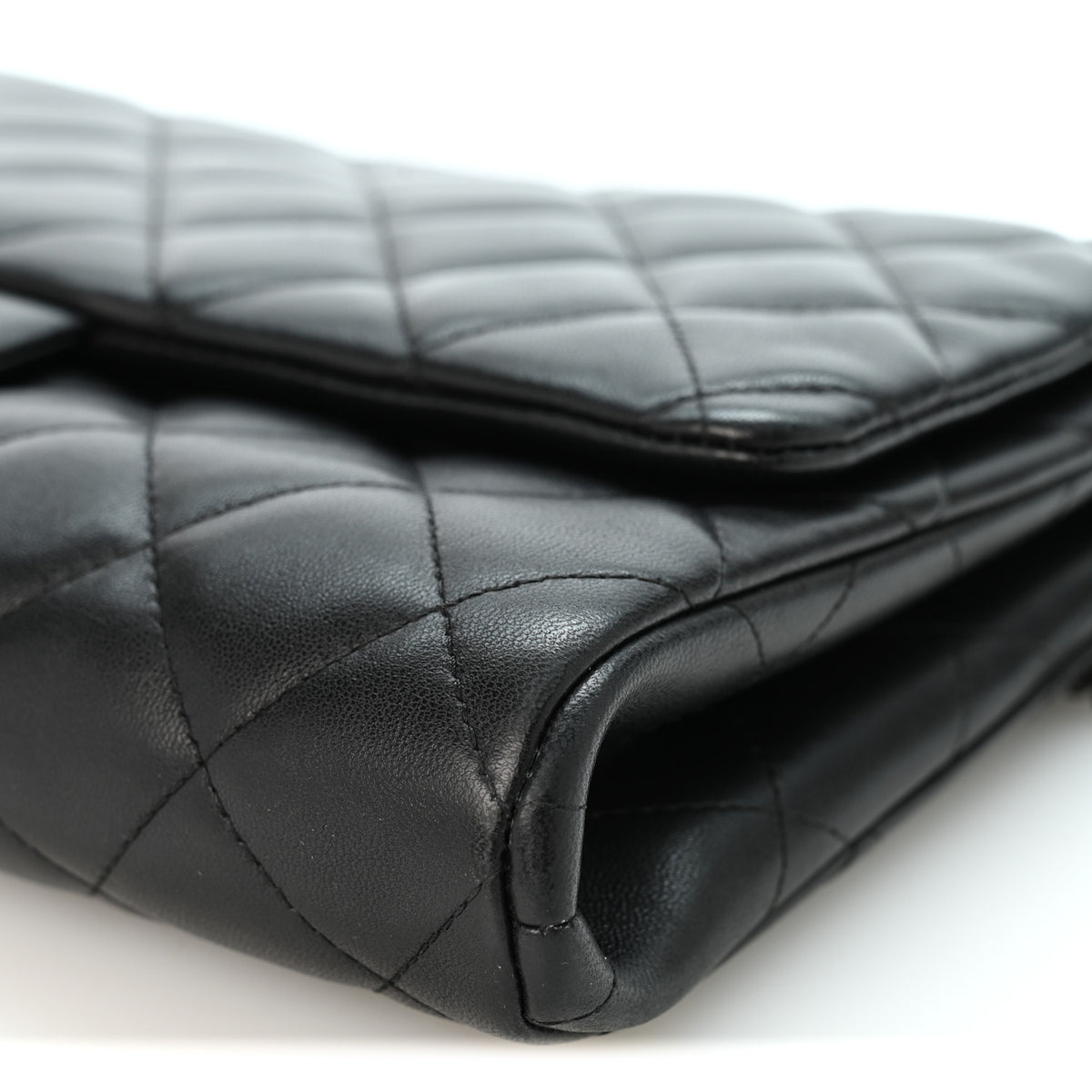 Chanel Lambskin Quilted Clutch with Chain Flap Black 10 of 10