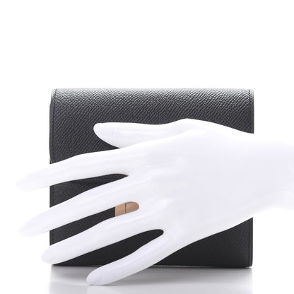 Hermes Epsom Constance Compact Passant Wallet Black 2 of 9