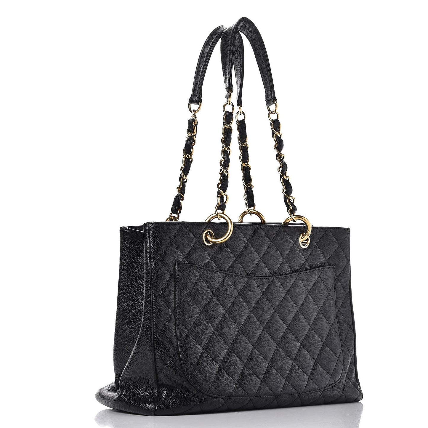 Caviar Quilted Grand Shopping Tote GST Black