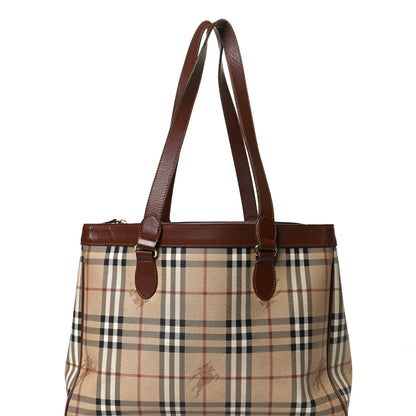 Burberry Haymarket Check Tote Dark Tan 7 of 13