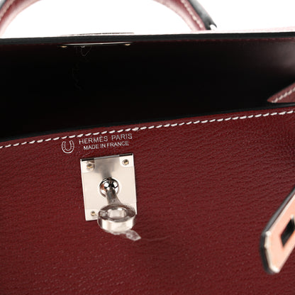 Hermes Chevre Mysore Horseshoe Mini Kelly Sellier 20 Rouge H 6 of 11