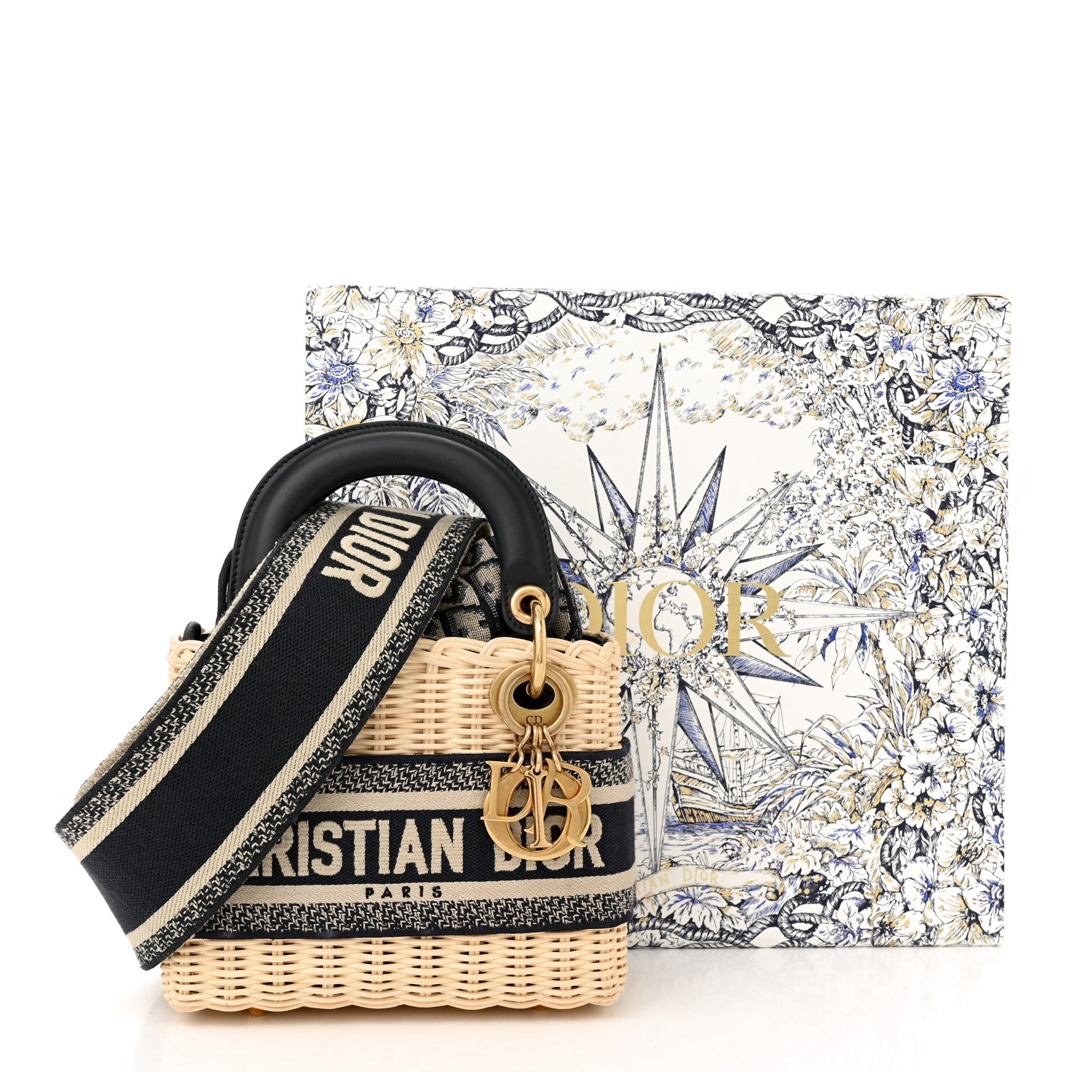 Christian Dior Wicker Oblique Mini Lady Dior Bag Blue 12 of 12
