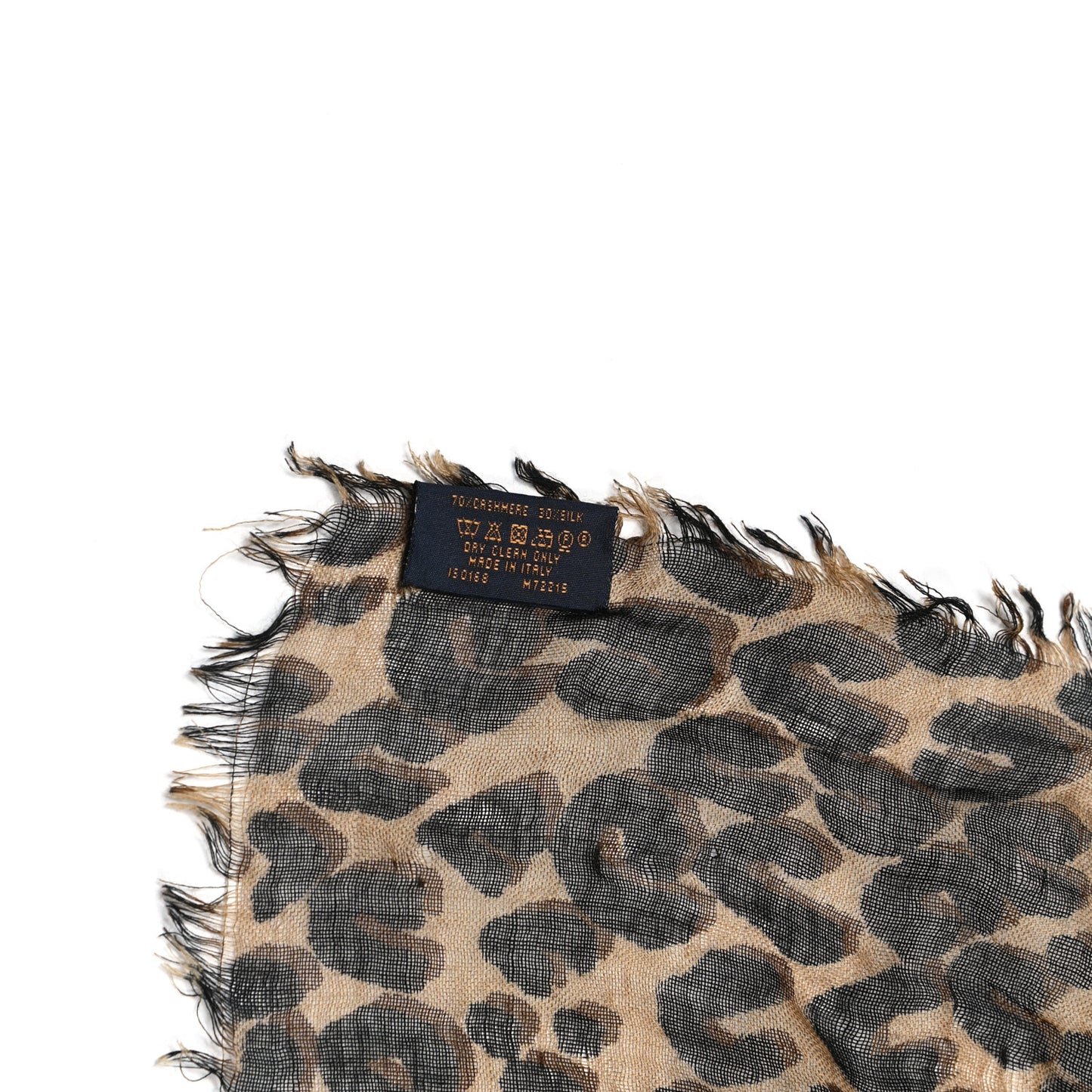 Cashmere Silk Leopard Etole Stole Marron