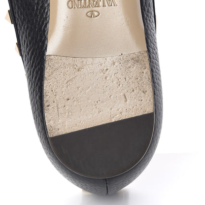 Valentino Garavani Pebbled Calfskin Rockstud Ballerina Flats 35.5 Black 16 of 18