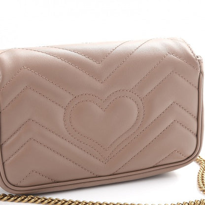 Gucci Calfskin Matelasse Super Mini GG Marmont Shoulder Bag Porcelain Rose 9 of 10
