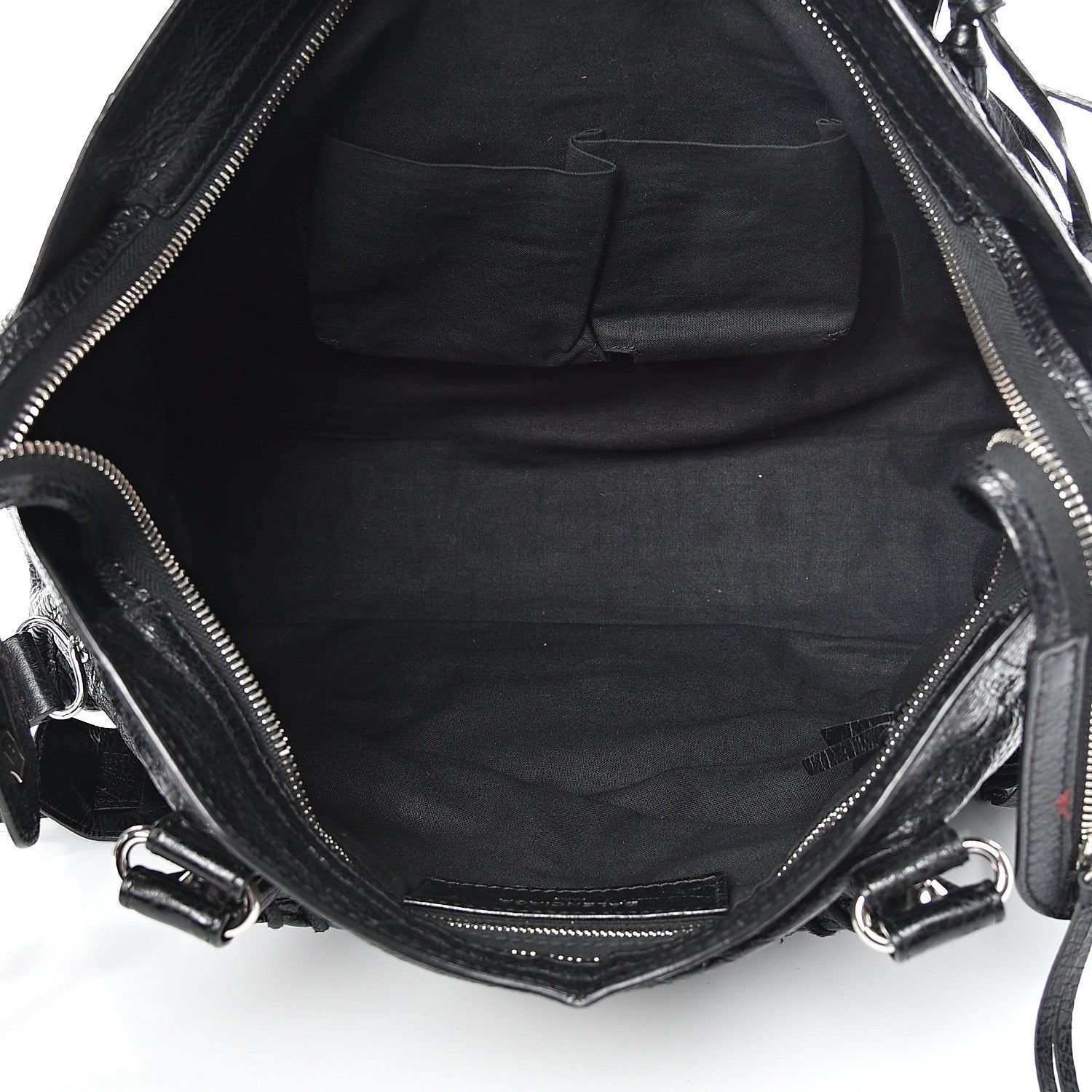 Balenciaga Agneau Classic Silver Hardware City Logo Strap Black White 4 of 12